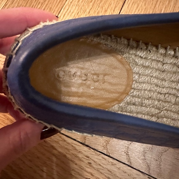 Gucci Blue Microguccissima Leather Espadrilles Size 7.5 - Picture 6 of 8